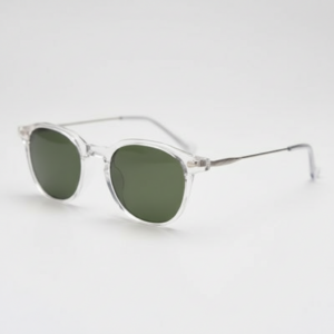 Lora Green Tinted Lens Sunglasses - Clear Round TR90 Frame