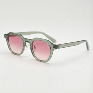 April Pink Gradient Lens Sunglasses - Transparent green Geometric TR90 Frame