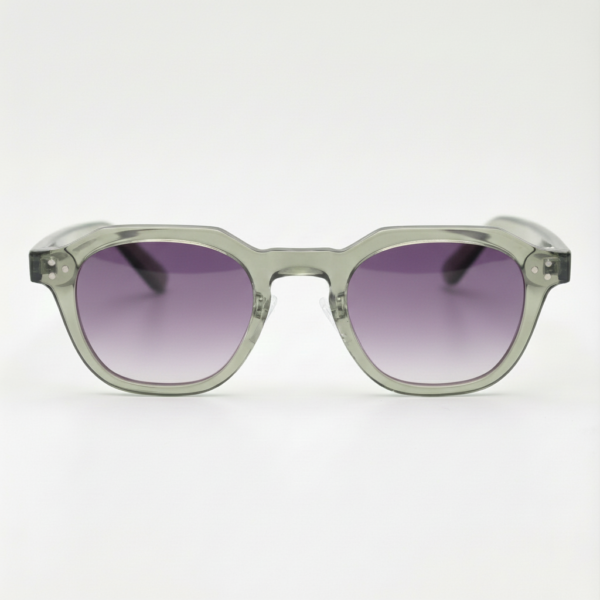April Purple Gradient Lens Sunglasses - Transparent green Geometric TR90 Frame