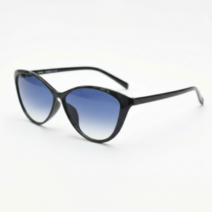 Carol Blue Gradient Lens Sunglasses - Glossy black Cat-eye TR90 Frame