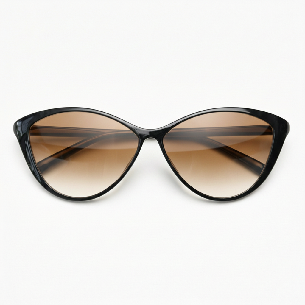 Carol Brown Gradient Lens Sunglasses - Glossy black Cat-eye TR90 Frame