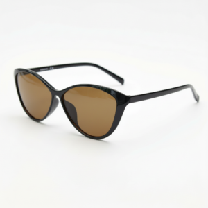 Carol Brown Tinted Lens Sunglasses - Glossy black Cat-eye TR90 Frame