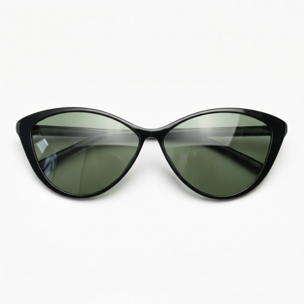 Carol Green Tinted Lens Sunglasses - Glossy black Cat-eye TR90 Frame