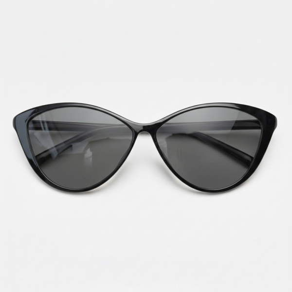 Carol Grey Tinted Lens Sunglasses - Glossy black Cat-eye TR90 Frame