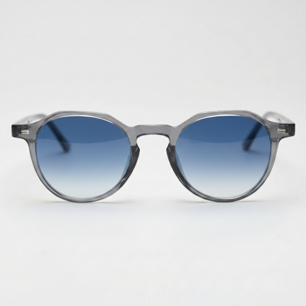 Cherry Blue Gradient Lens Sunglasses - Grey Geometric TR90 Frame