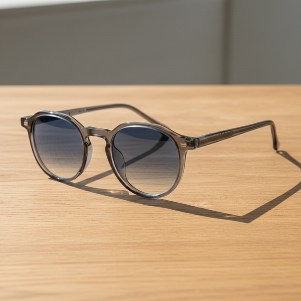 Cherry Blue Gradient Lens Sunglasses - Grey Geometric TR90 Frame