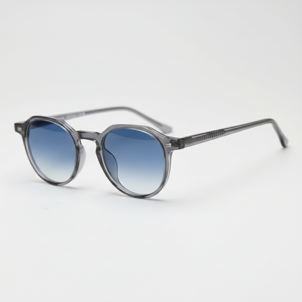 Cherry Blue Gradient Lens Sunglasses - Grey Geometric TR90 Frame