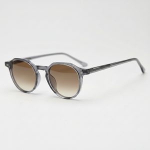Cherry Brown Gradient Lens Sunglasses - Grey Geometric TR90 Frame