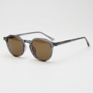 Cherry Brown Tinted Lens Sunglasses - Grey Geometric TR90 Frame
