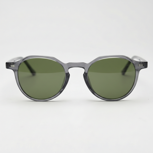 Cherry Green Tinted Lens Sunglasses - Grey Geometric TR90 Frame
