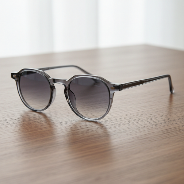 Cherry Grey Gradient Lens Sunglasses - Grey Geometric TR90 Frame