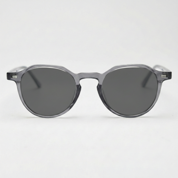 Cherry Grey Tinted Lens Sunglasses - Grey Geometric TR90 Frame