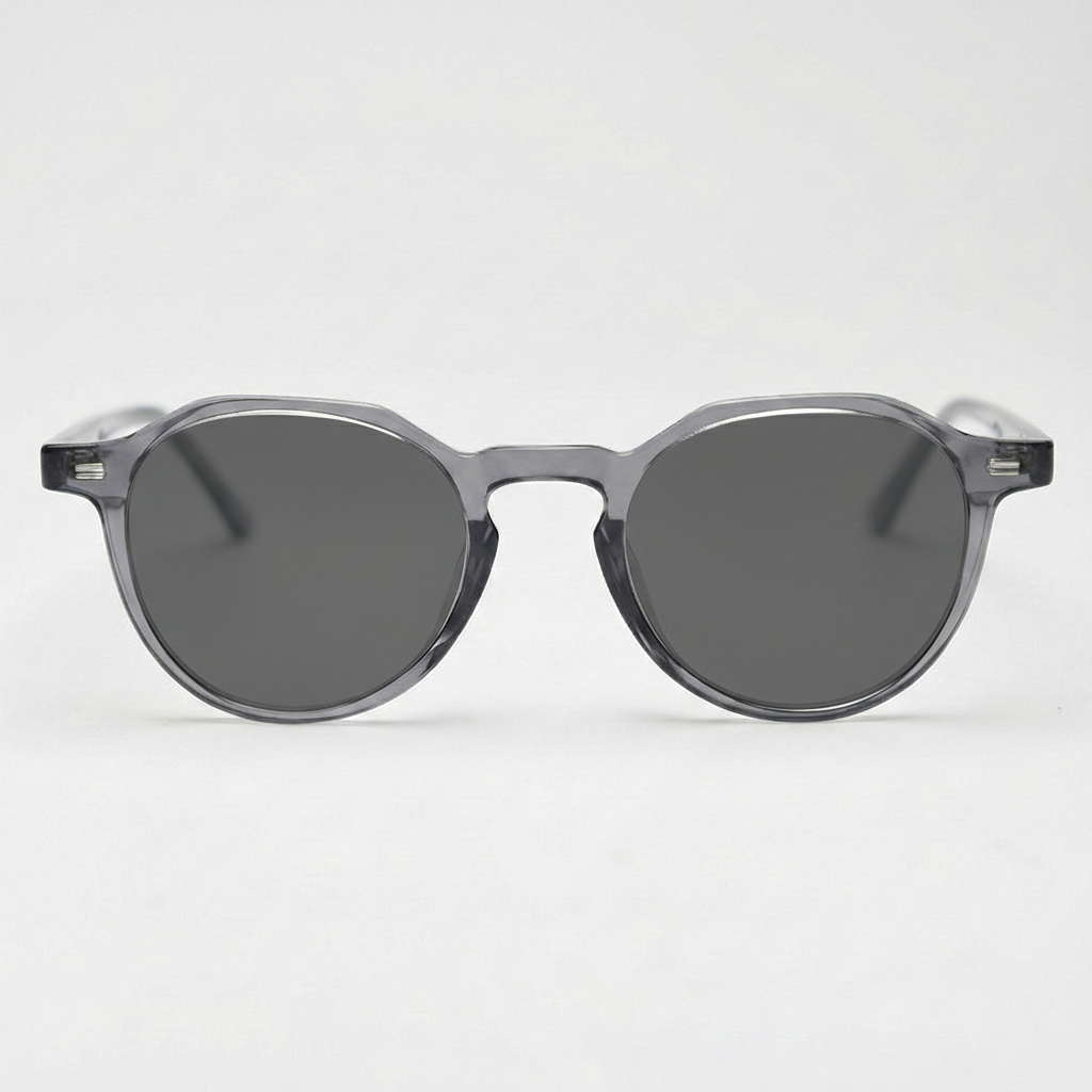 Cherry Grey Tinted Lens Sunglasses - Grey Geometric TR90 Frame