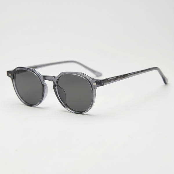 Cherry Grey Tinted Lens Sunglasses - Grey Geometric TR90 Frame