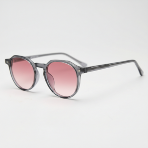 Cherry Pink Gradient Lens Sunglasses - Grey Geometric TR90 Frame