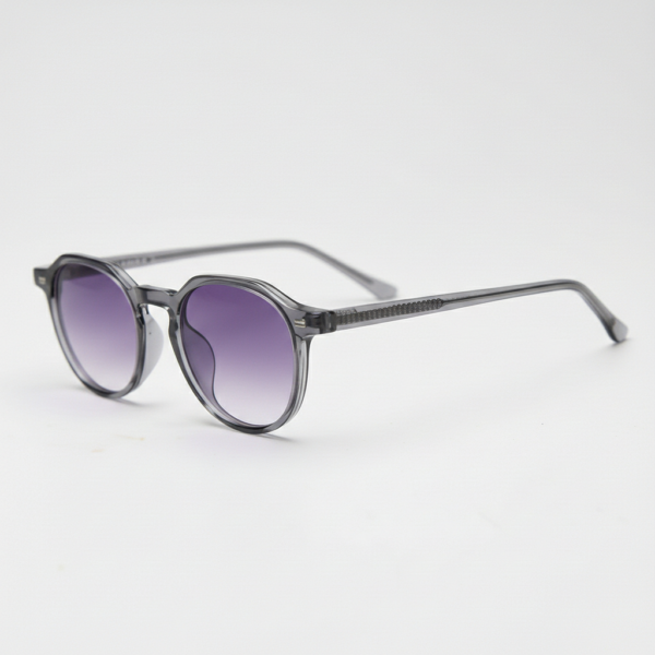 Cherry Purple Gradient Lens Sunglasses - Grey Geometric TR90 Frame