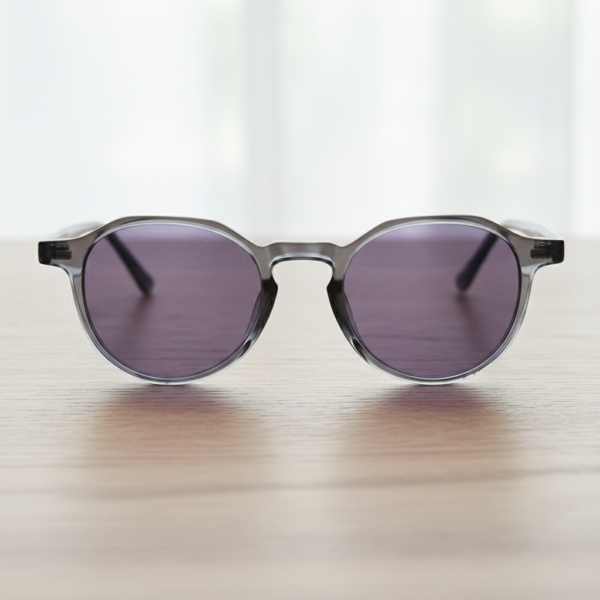 Cherry Purple Tinted Lens Sunglasses - Grey Geometric TR90 Frame