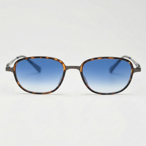 Dale Blue Gradient Lens Sunglasses - Tortoise Oval TR90 Frame