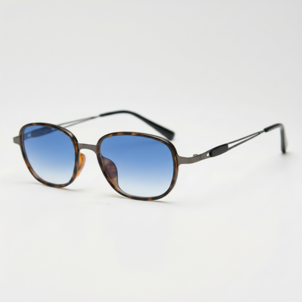 Dale Blue Gradient Lens Sunglasses - Tortoise Oval TR90 Frame