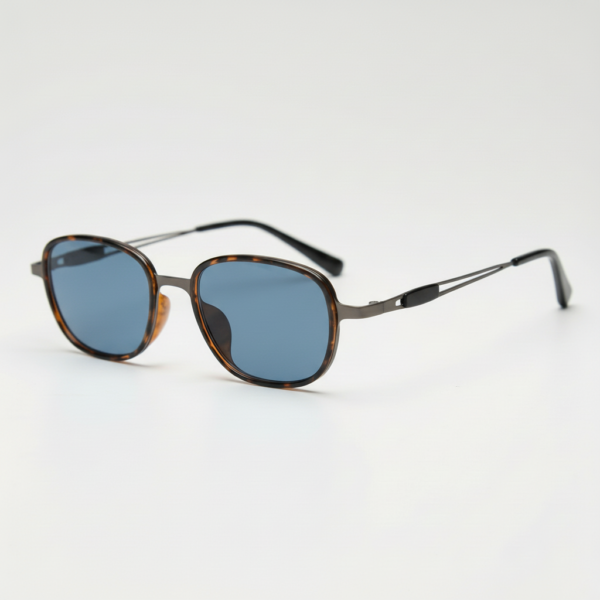 Dale Blue Tinted Lens Sunglasses - Tortoise Oval TR90 Frame