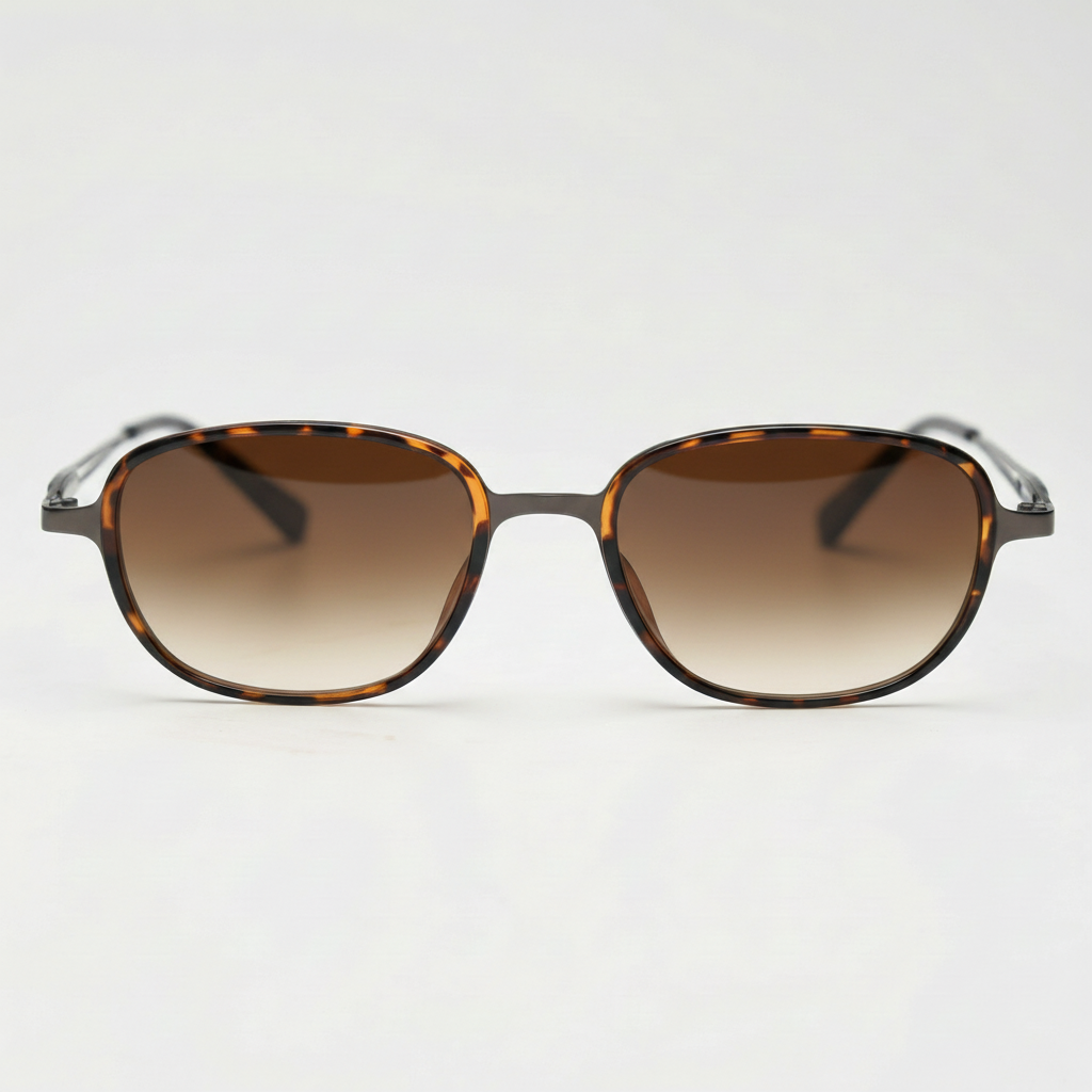 Dale Brown Gradient Lens Sunglasses - Tortoise Oval TR90 Frame