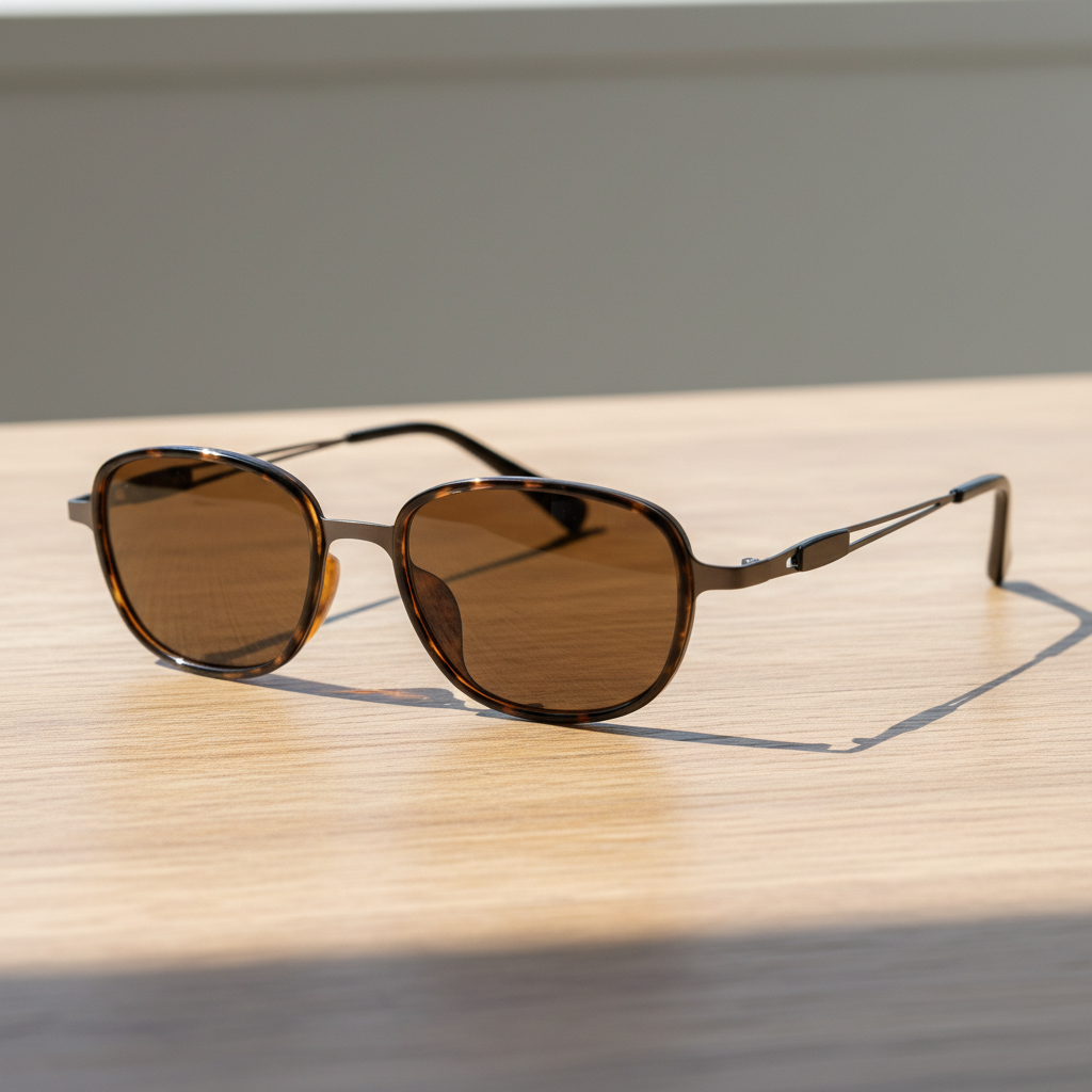 Dale Brown Tinted Lens Sunglasses - Tortoise Oval TR90 Frame
