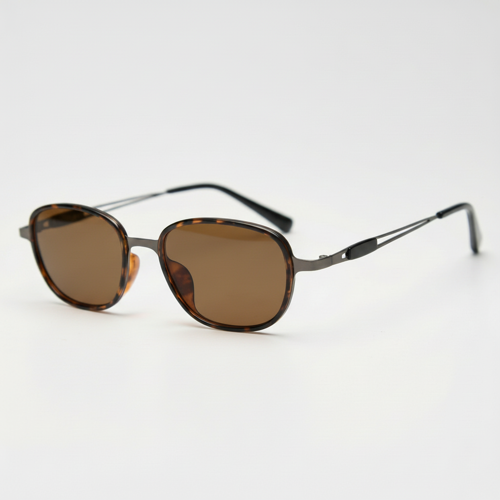 Dale Brown Tinted Lens Sunglasses - Tortoise Oval TR90 Frame