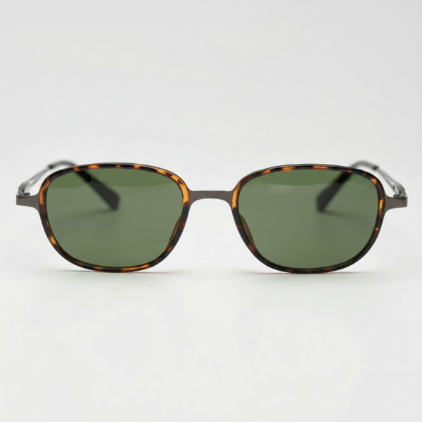 Dale Green Tinted Lens Sunglasses - Tortoise Oval TR90 Frame
