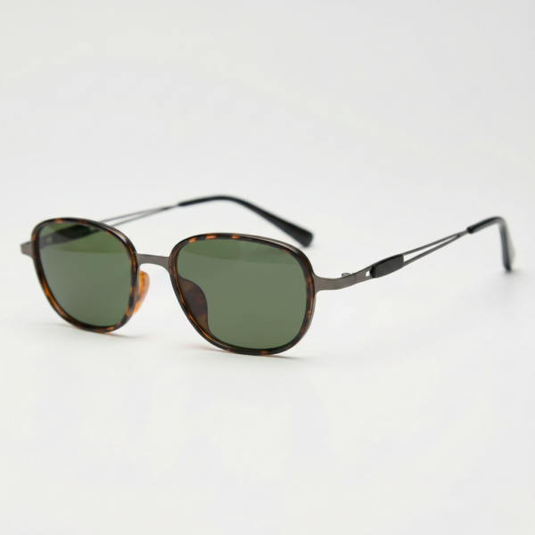 Dale Green Tinted Lens Sunglasses - Tortoise Oval TR90 Frame