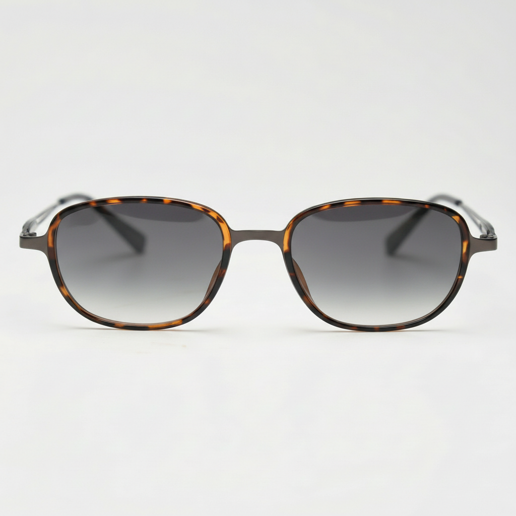 Dale Grey Gradient Lens Sunglasses - Tortoise Oval TR90 Frame