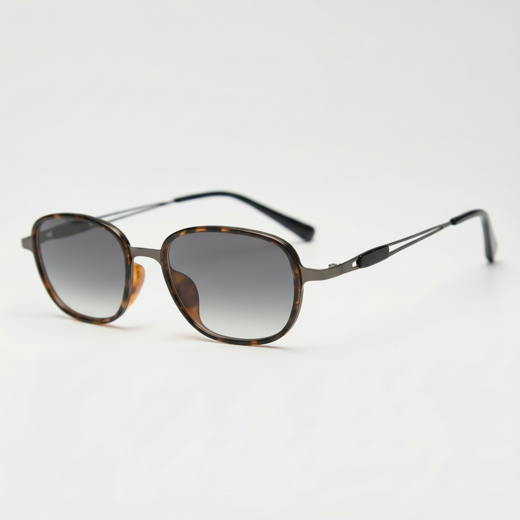 Dale Grey Gradient Lens Sunglasses - Tortoise Oval TR90 Frame