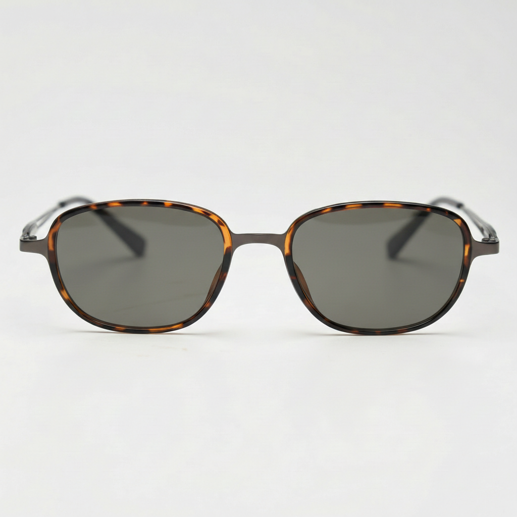 Dale Grey Tinted Lens Sunglasses - Tortoise Oval TR90 Frame