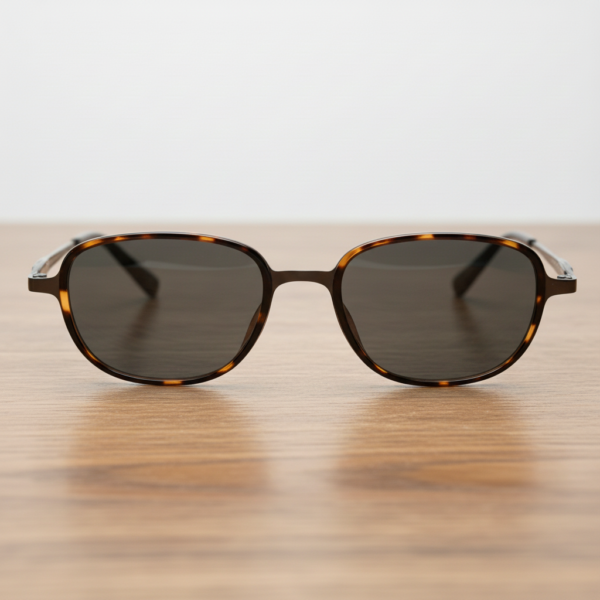 Dale Grey Tinted Lens Sunglasses - Tortoise Oval TR90 Frame