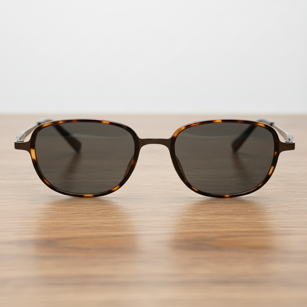Dale Grey Tinted Lens Sunglasses - Tortoise Oval TR90 Frame