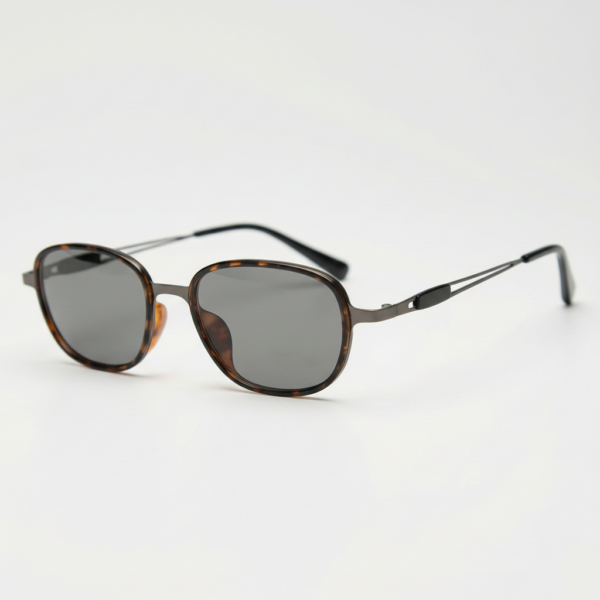 Dale Grey Tinted Lens Sunglasses - Tortoise Oval TR90 Frame