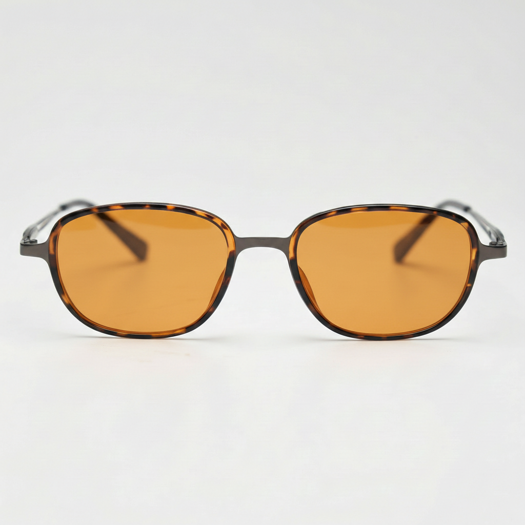 Dale Orange Tinted Lens Sunglasses - Tortoise Oval TR90 Frame