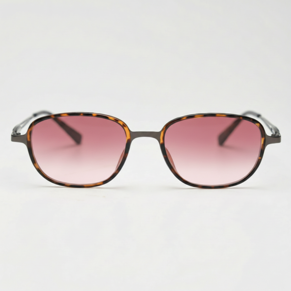 Dale Pink Gradient Lens Sunglasses - Tortoise Oval TR90 Frame