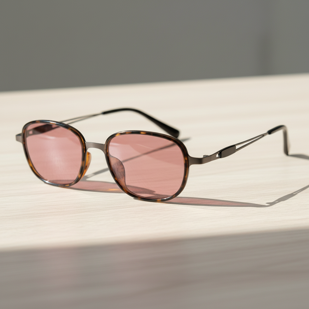 Dale Pink Tinted Lens Sunglasses - Tortoise Oval TR90 Frame