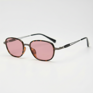 Dale Pink Tinted Lens Sunglasses - Tortoise Oval TR90 Frame