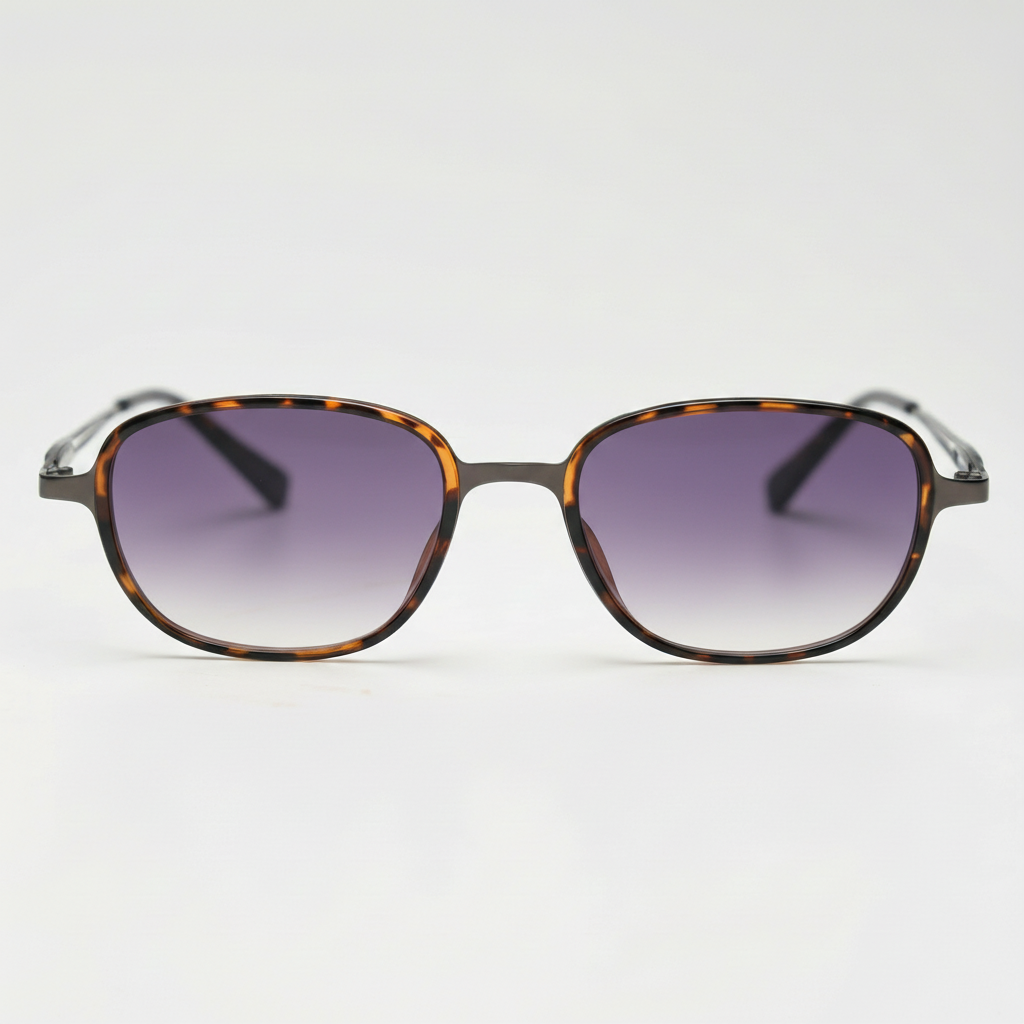 Dale Purple Gradient Lens Sunglasses - Tortoise Oval TR90 Frame