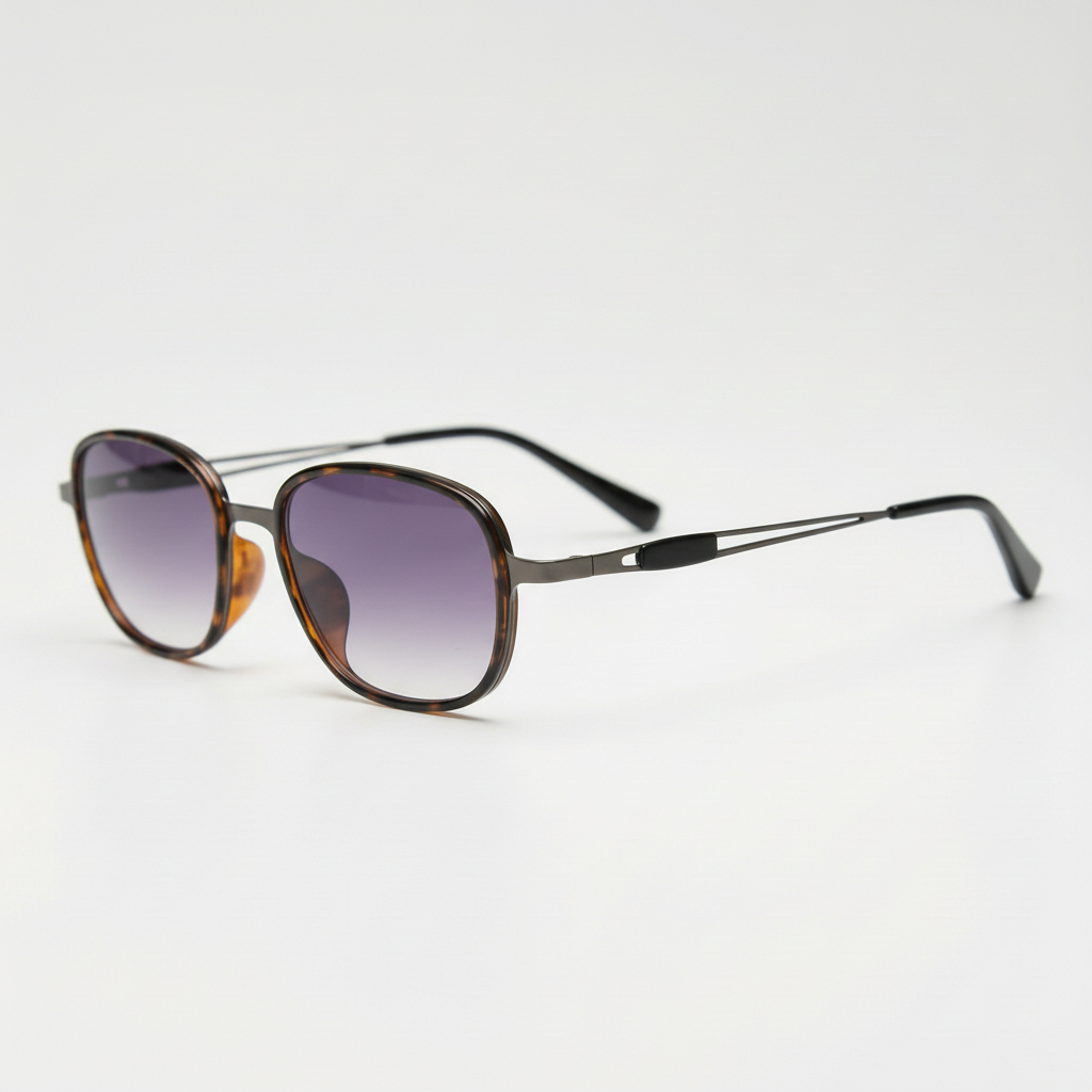 Dale Purple Gradient Lens Sunglasses - Tortoise Oval TR90 Frame