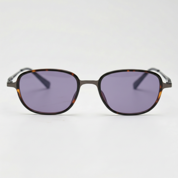 Dale Purple Tinted Lens Sunglasses - Tortoise Oval TR90 Frame