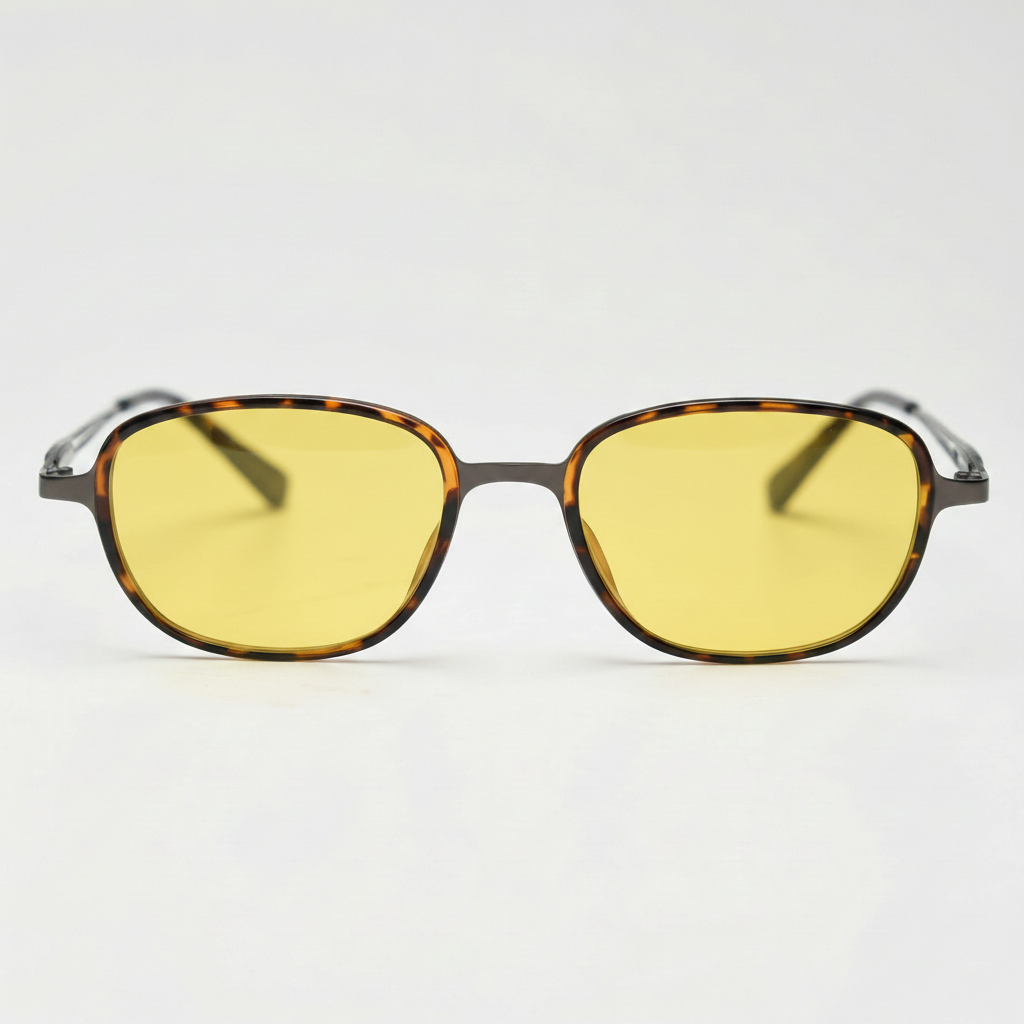 Dale Night Driving Glasses (Yellow Tint) - Tortoise Oval TR90 Frame