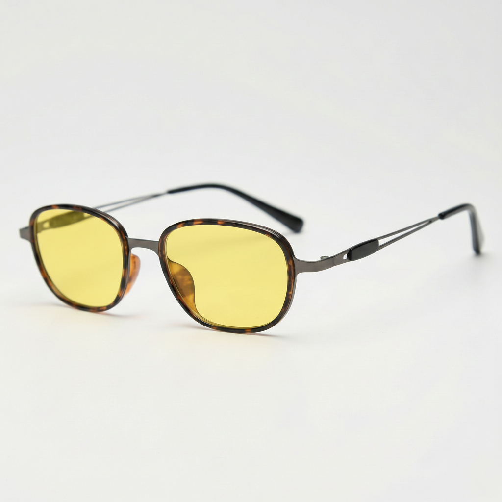 Dale Night Driving Glasses (Yellow Tint) - Tortoise Oval TR90 Frame