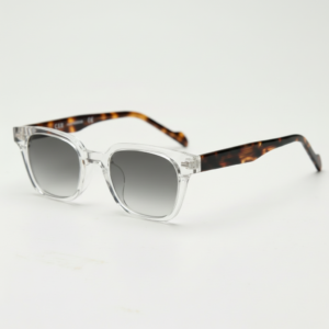 Dana Grey Gradient Lens Sunglasses - Clear Square Acetate Frame