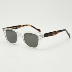 Dana Grey Tinted Lens Sunglasses - Clear Square Acetate Frame