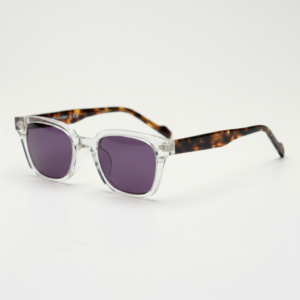 Dana Purple Tinted Lens Sunglasses - Clear Square Acetate Frame