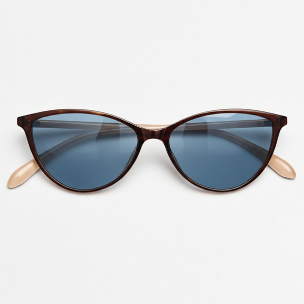 Dawn Blue Tinted Lens Sunglasses - Red Cat-eye TR90 Frame