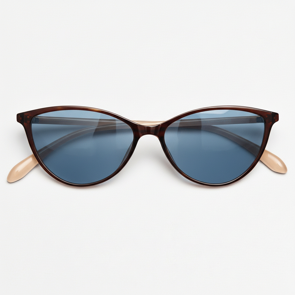 Dawn Blue Tinted Lens Sunglasses - Red Cat-eye TR90 Frame