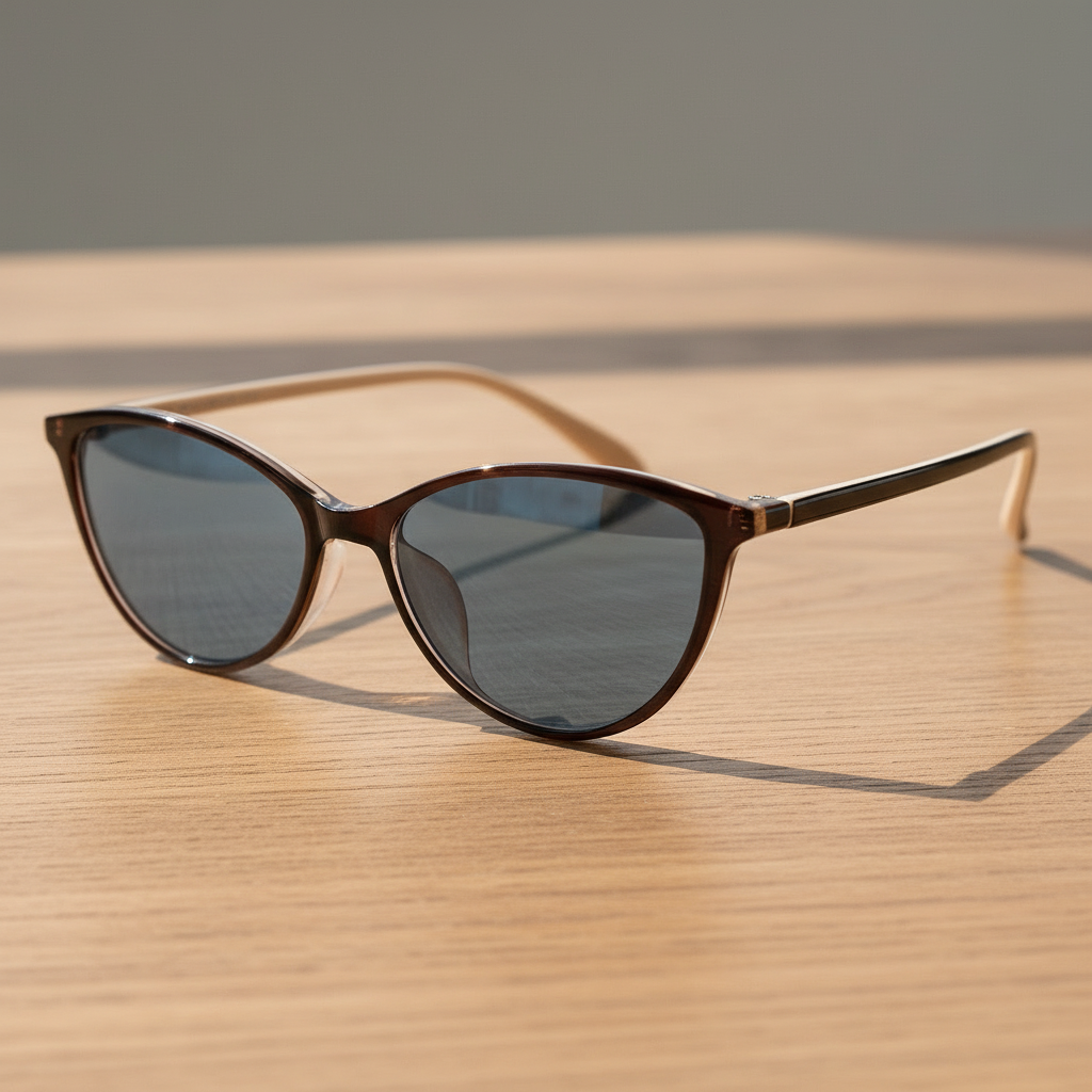 Dawn Blue Tinted Lens Sunglasses - Red Cat-eye TR90 Frame
